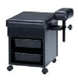 Pedicurist Rollabout Stool With Drawers (Black)