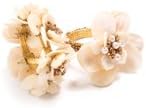 Kim Seybert Flower Pearl Set of Four Napkin Rings - Ivory Flower