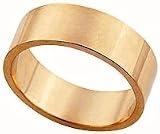 14K Rose Gold Flat Heavy Classic-Fit Wedding Band with Polished Finish, 7mm Wide