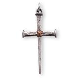 Sterling Silver and 24K Gold over Sterling Silver Two Tone Nail Cross and 24-inch Chain
