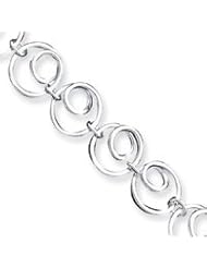Sterling Silver 7inch Polished Fancy Swirled Link Bracelet QH280-7"