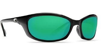 Costa DelMar Harpoon Shiny Black Frame Green Mirror Glass HR11GMGlP On Sale