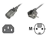 Assmann Stromversorgungskabel Netzkabel Schuko / Stecker - IEC / Buchse Stecker - abgewinkelt 1.8 m schwarz