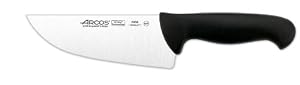 Arcos 7-Inch 170 mm 2900 Range Wide Blade Butcher Knife, Black by Butchers Steel