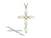 14K Yellow Gold Genuine Marquise Opal and Diamond Cross Pendant