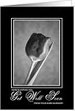 Knee Surgery Get Well Card in Black and White with Solitary Tulip Card