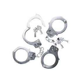 Metal Double Lock Handcuffs w/Keys (1 pc)