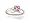 14K White Gold Heart Created Pink Sapphire and Diamond Ring - Size 4