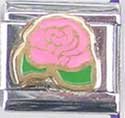 Clearly Charming Pink Rose with Leaf Italian Charm