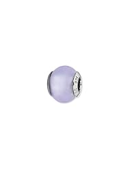 Sterling Silver Lavender Matte Italian Murano Charm