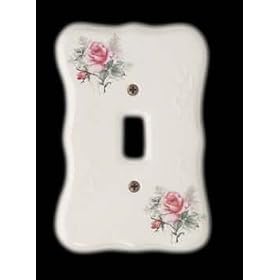 Wall Plates Rose Porcelain, Summer Single Toggle or Dimmer switch plate by Renovator's Supply