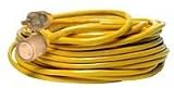 Woods 2991 Yellow Jacket 50-Feet 10/3 SJTW Yellow Power Cord with T-Blade Plug 20-Amp/125-Volt Rated with PowerLite Plug