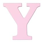 8-Inch Wall Hanging Wood Letter Y Pink