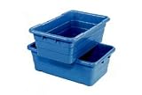 Cross Stack Nest Tote Box 25-1/8x16x8-1/2 Blue. Package of 6