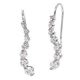 1.00CT Real Diamond Journey White Gold 14K Earrings