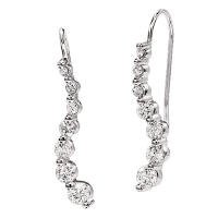 1 00CT Diamond Journey White Earrings