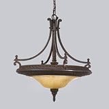 Murray Feiss F2029/3PAL Casbah Three-Light Uplight Fixture in a Palladio Finish and Amber Etched Glass