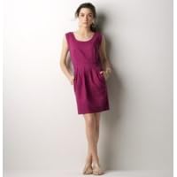 Buy Ann Taylor Loft Ladies Magical Plum Linen Cotton Dress with Ribbon Waist Tie by Ann Taylor LOFT