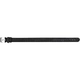 TX1202BK, Timex watchband, one-Piece Nylon Slip-Thru Band with Leather Accent, 12 mm, Black