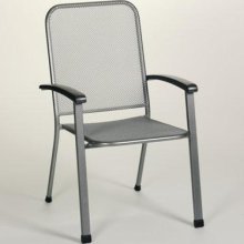 MWH: 2x Stapelsessel Ralo aus Metall, graphit mit Armlehnen eisengrau