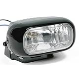 (2) Black Rectangular Hella Optilux Motorcycle Fog Lights with Wiring and Switch (2.6