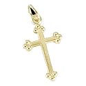 Cross Pendant with 18 inch necklace 14K Yellow Gold 14X10mm