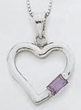 Silver Amethyst Necklace - SW125