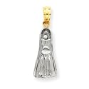 14k and Rhodium Scuba Flipper Pendant