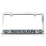 Chrome NISSAN License Plate Frame with 2 Bolt Screws and 2 Bolt Screw Covers by Hercules Car