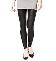 Ankle Length Faux Snakeskin Print Leggings