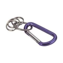 Schl�sselanh�nger, Schl�sselring mit Karabiner blau, silber