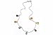 14K White Gold Beaded Diamond Cut 10 Anklet Bracelet, set with multi-colored dangling semi-precious stones