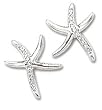Creative Starfish with CZ's Solid Sterling Silver Earrings