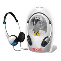 Maxell HP-200F Lightweight Stereo Headphones, Silver