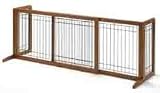Richell Freestanding Pet Gate with Wood Finish, Large