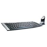 Fujitsu Siemens Wireless Keyboard Slim - Keyboard - wireless - RF - 104 keys - mouse - USB wireless receiver - black, silver - German - retail