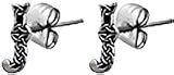 Celtic Letter "J" Pewter Stud Earrings