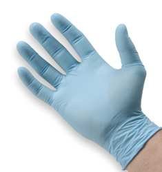 Condor 6JF93 Glove, Nitrile, Light Powder, 4Mil, M, Pk100
