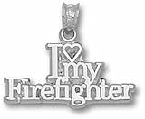I Love My Firefighter Pendant - Sterling Silver Jewelry
