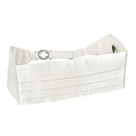 Forzieri Pleated Pure Silk Cummerbund White