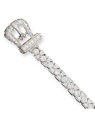 Sterling Silver CZ Belt Shaped Bracelet