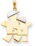 Big Boy Small Boy Charm, Yellow/White Gold