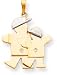 Big Boy Small Boy Charm, Yellow/White Gold