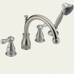 Delta Faucet T4769-SSLHP/H678-SS/DR4707 Orleans Deck Mount With Handshower Whirlpool Faucet - Stainl