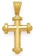 14K LARGE CROSS PENDANT W/ GROOVED BAIL FITS UP TO 8MM