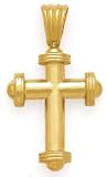 14K LARGE CROSS PENDANT W/ GROOVED BAIL FITS UP TO 8MM
