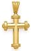 14K LARGE CROSS PENDANT W/ GROOVED BAIL FITS UP TO 8MM