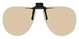 Computer Glasses with Peach/light Beige Polycarbonate Sheer Glare Anti-reflective Lenses - Clip-on Flip-up's - Aviator - A (56-58mm) B (56mm)