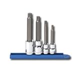 GearWrench 80572 4-Piece 3/8-Inch and 1/2-Inch Drive 12-Point Metric Bit Socket Set