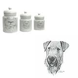 Airedale Terrier Canister Set, Porcelain by Rosalinde